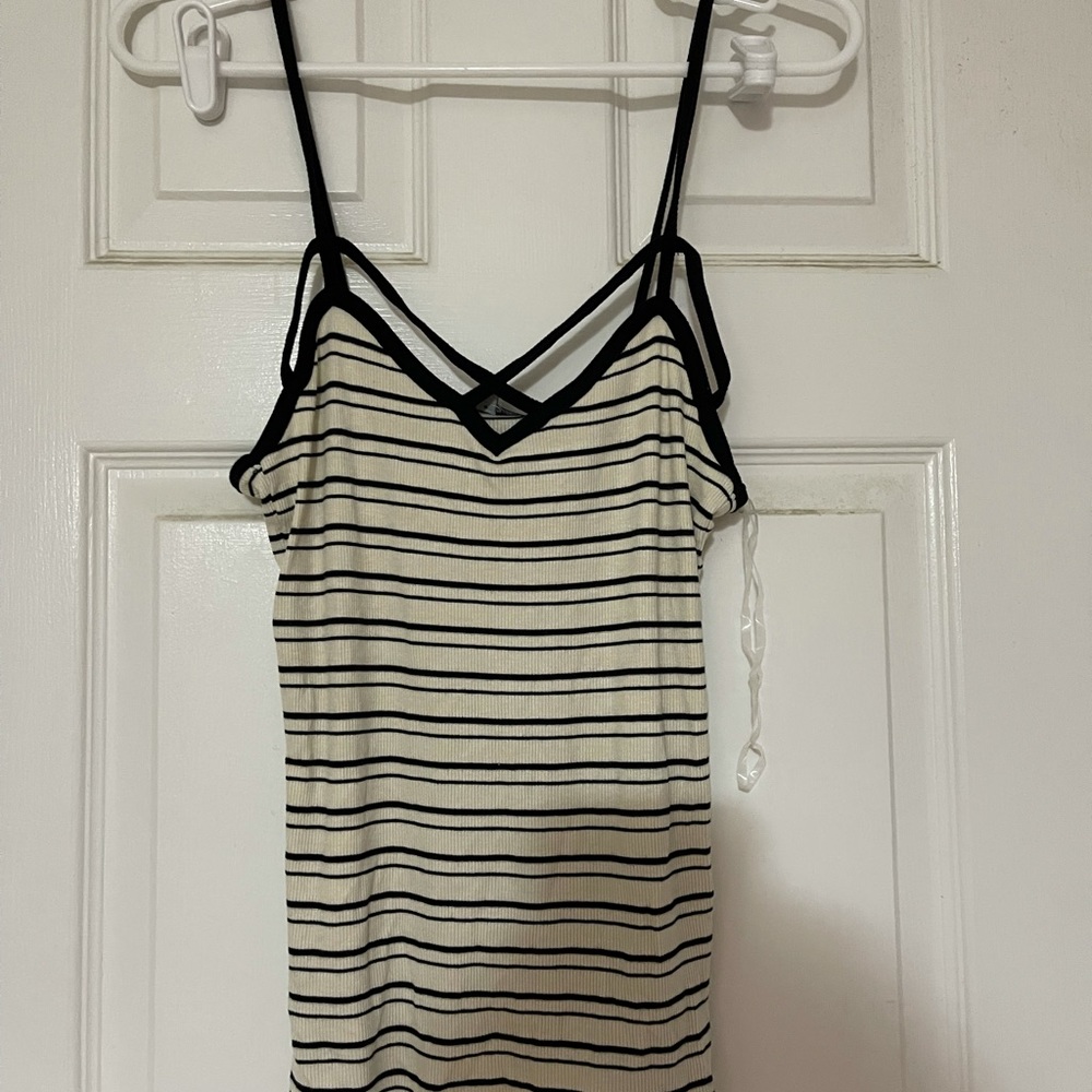 Black and cream tank top
